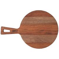 Fsc Tábua Rost Redonda Para Servir Em Madeira Jatobá Mesclada Com Cabo E Acabamento óleo