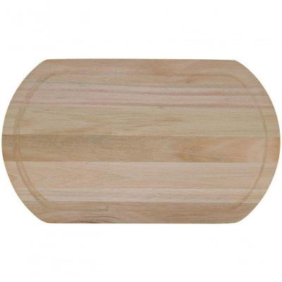 Tábua De Madeira Eucalipto Oval Para Corte Churrasco