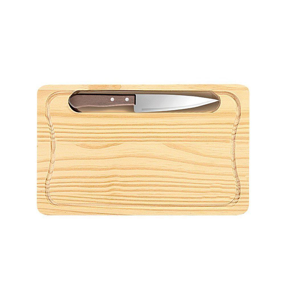 Tábua De Carne De Madeira Pinus Com Faca - Stolf - 1