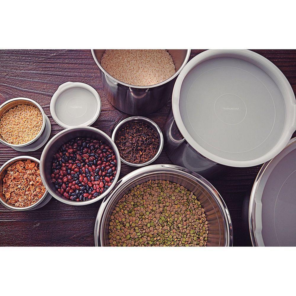 Recipiente Tramontina Cucina Em Aço Inox Com Tampa Plástica Preparar E Servir 16 Cm 1,6 L Tramontina - 2
