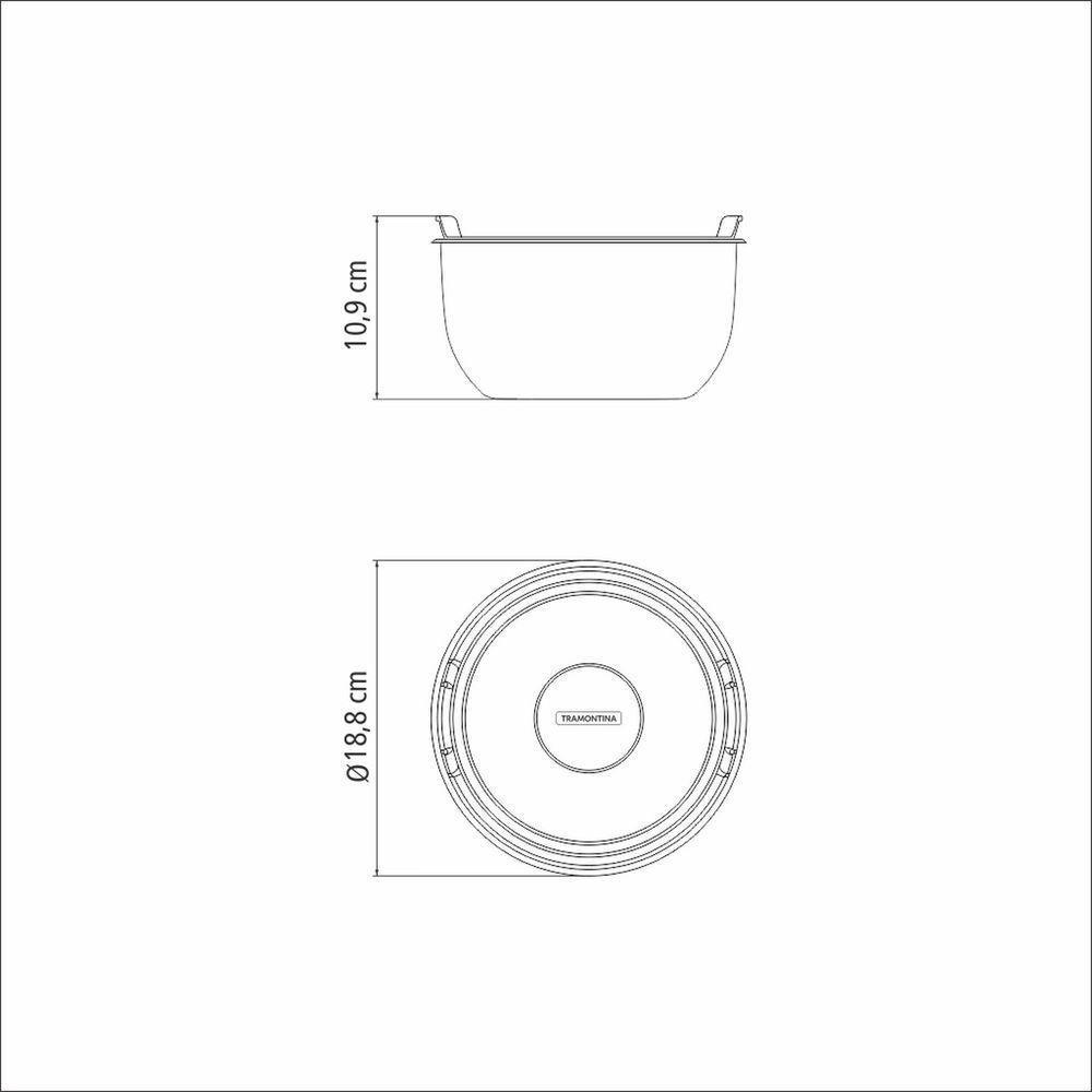 Recipiente Tramontina Cucina Em Aço Inox Com Tampa Plástica Preparar E Servir 16 Cm 1,6 L Tramontina - 7