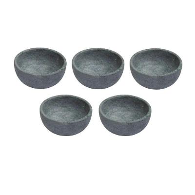 Kit 5 Cumbuca Pedra Sabão Tigela Bowl Para Caldo Sopa 500Ml