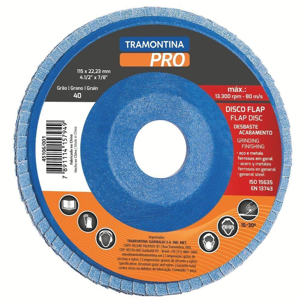 Disco Flap Para Acabamento 4.1/2" Grão 120 Tramontina Pro Tramontina - 1