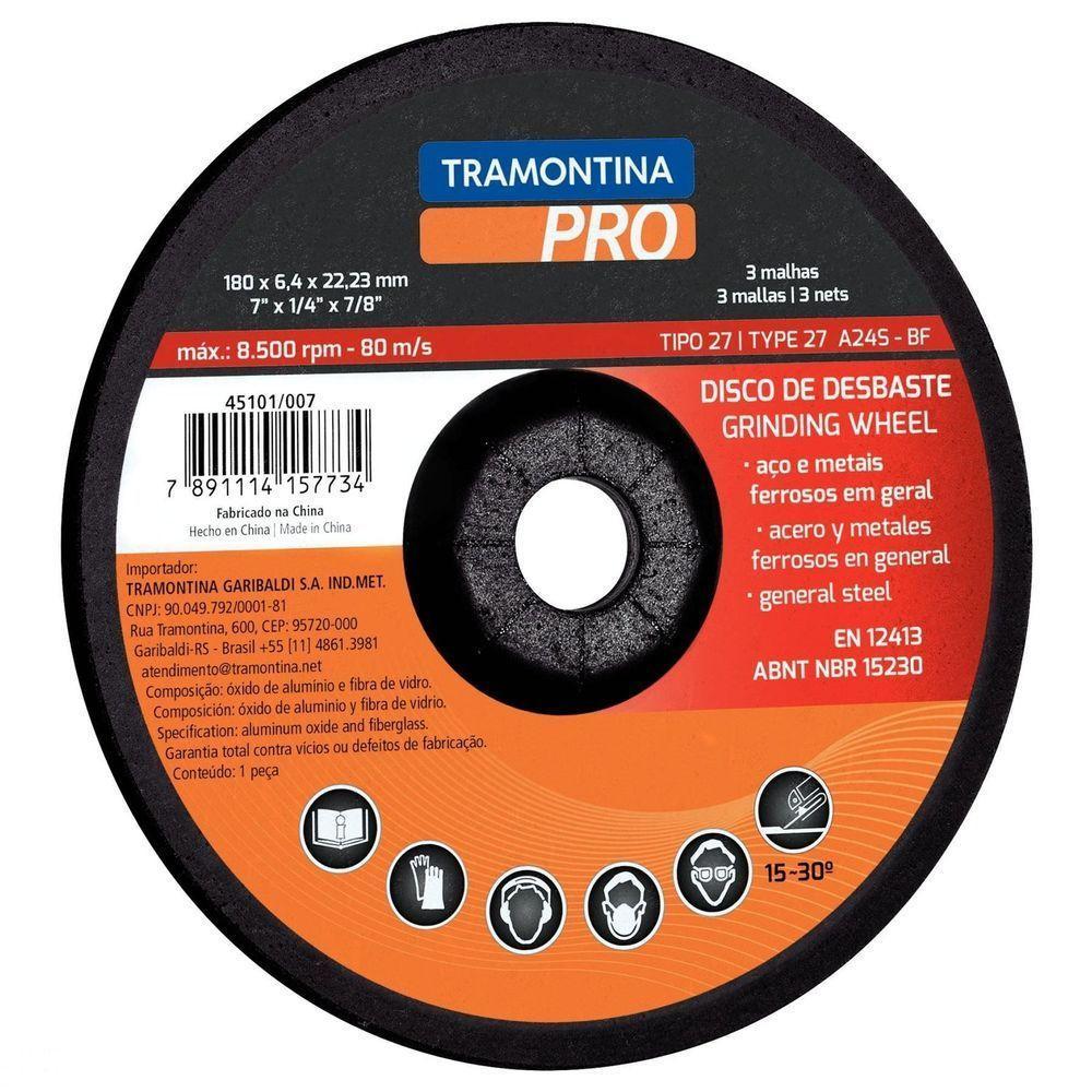 Disco De Desbaste 4.1/2" Para Aços E Metais Ferrosos Em Geral Tramontina Pro Tramontina - 1