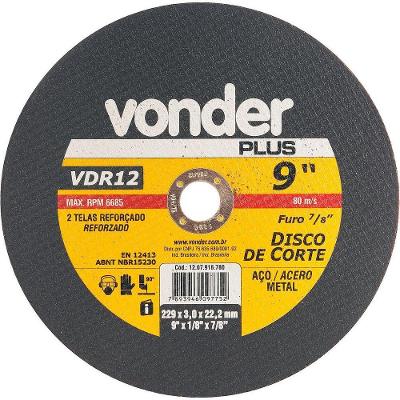 Disco De Corte 228,6X3,0X22,22 2 Telas Para Aço Carbono Vdr1