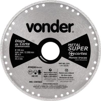 Disco Corte 125Mm Diamantado Contínuo Metal Super - Vonder