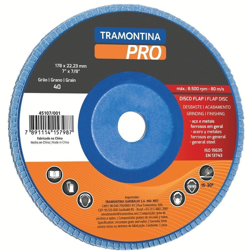 Disco Flap Para Acabamento 7" - Grão 80 Tramontina Pro Tramontina - 1