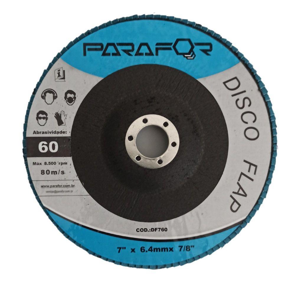 10 Discos Flap - 7 X 7/8 X 6.4 Grão 60 - 1