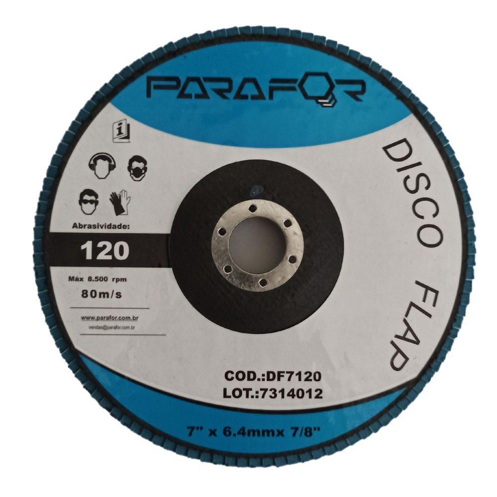 10 Discos Flap 7 X 7/8 X 6.4 Grão 120 - 1