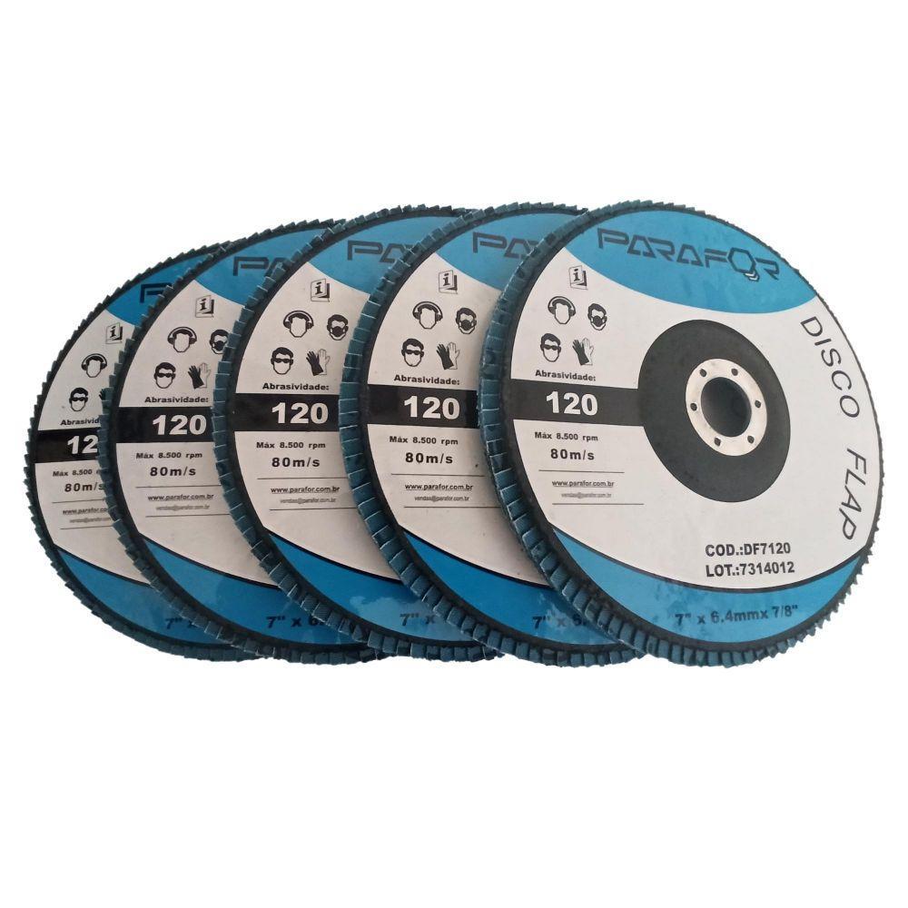 10 Discos Flap 7 X 7/8 X 6.4 Grão 120 - 2