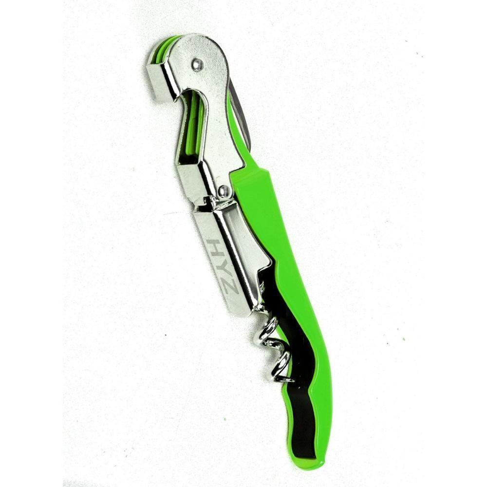 Saca Rolhas Vinho Garrafa Manual Tradicional Inox Verde - 2