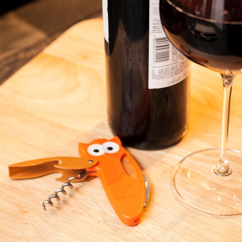 Saca Rolhas Abridor Garrafa Vinho Tradicional Coruja Prana - 4