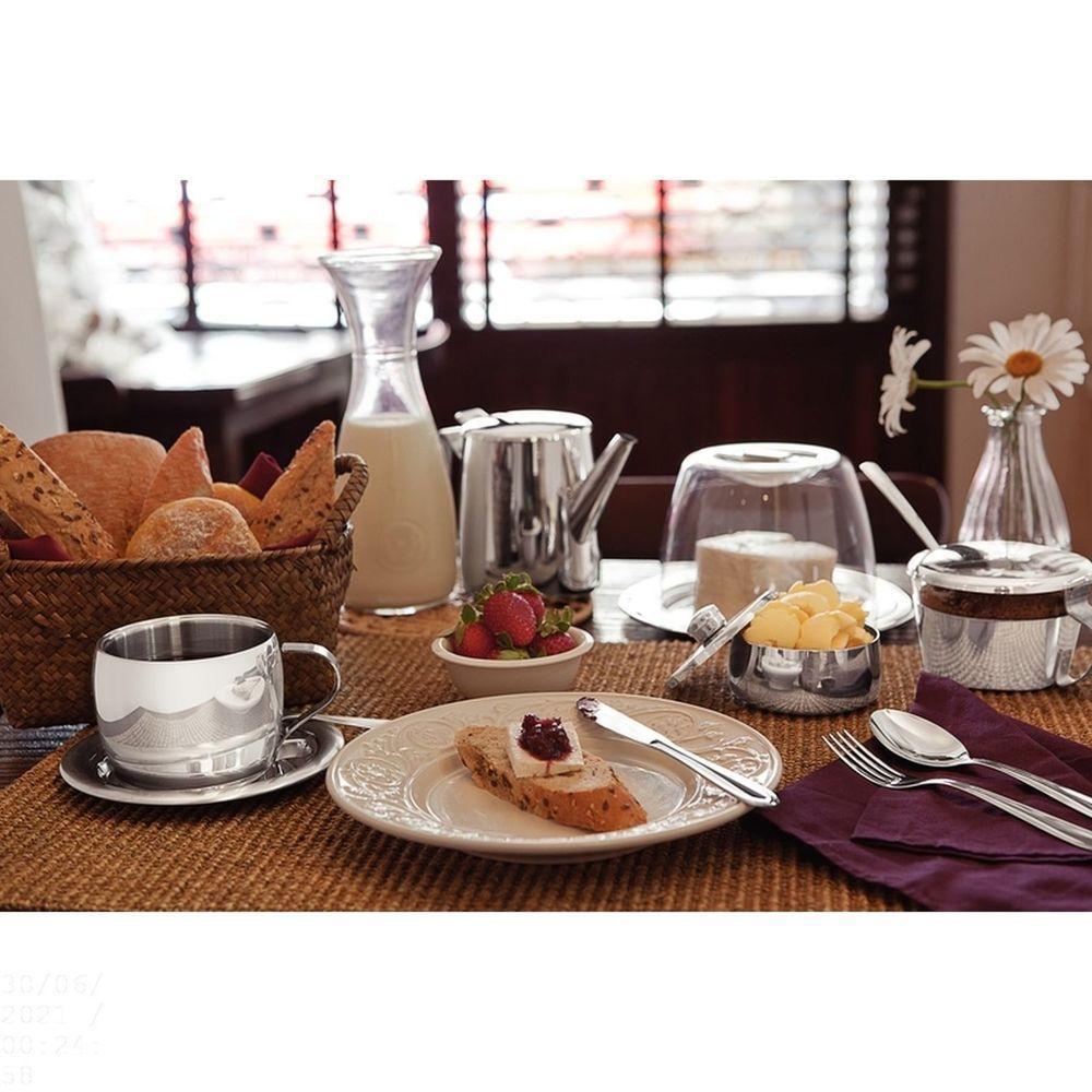 Kit Para Chá E Capuccino Em Aço Inox Acabamento Brilho Com Xícara Pires E Colher 18 Peças - 7