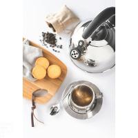 Kit Para Chá E Capuccino Em Aço Inox Acabamento Brilho Com Xícara Pires E Colher 18 Peças - 5