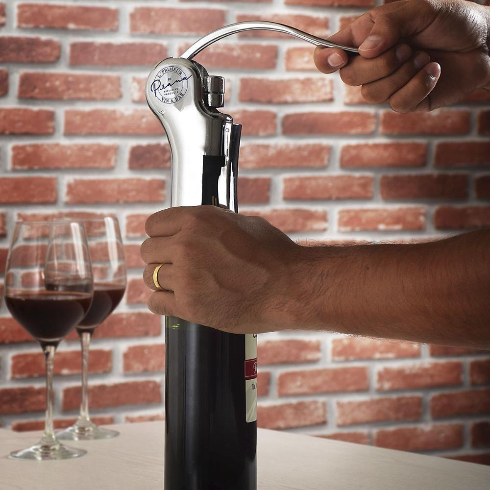 Saca Rolhas Cromado Vinho Abridor Garrafa L'primeur Prana - 3