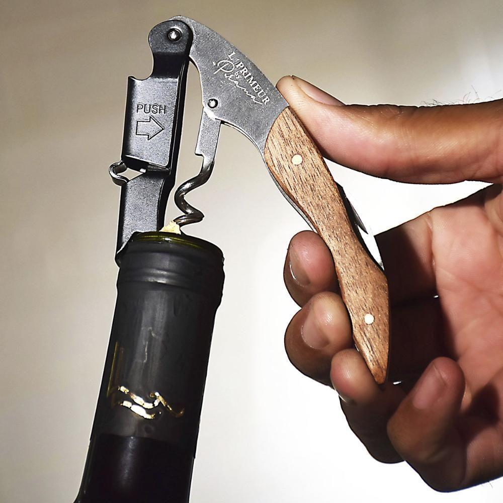 Saca Rolhas Abridor De Vinhos Inox E Madeira L'primeur Prana - 2