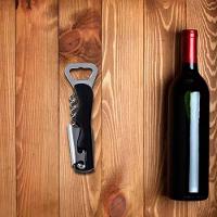 Saca Rolhas 2 Em 1 Inox Facil De Utilizar E Manusear Preto - 2