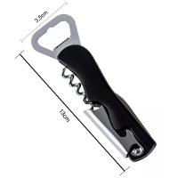 Saca Rolhas 2 Em 1 Inox Facil De Utilizar E Manusear Preto - 4