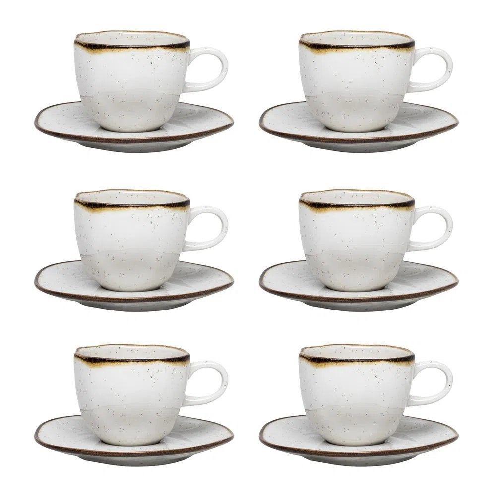 Conjunto De Xícara De Chá Com Pires 06 Peças Ryo Maresia Oxford - 1