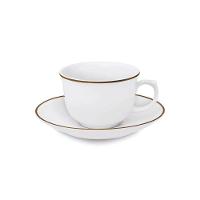 Conjunto De Xícaras Para Chá Com Pires Em Porcelana Flamingo Com 12 Peças 240Ml Oxford Sofia - 1