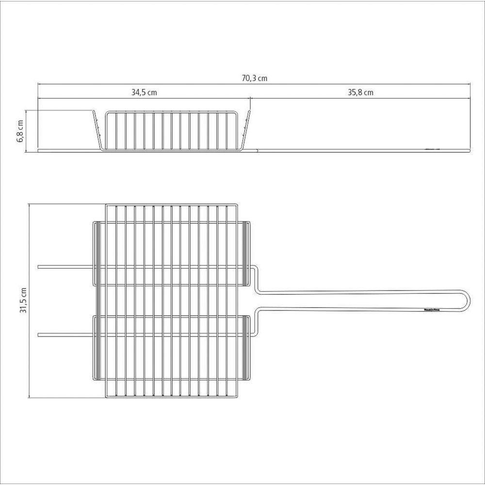 Grelha Multiuso Tramontina Churrasco Em Aço Inox 70,2 X 31,5 Cm Tramontina - 5