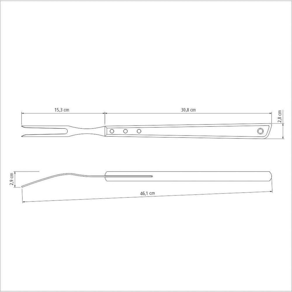 Garfo Trinchante Tramontina Churrasco Com Lâmina Em Aço Inox E Cabo De Madeira 46 Cm Tramontina - 4