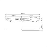 Faca Para Churrasco Jumbo Com Lâmina Em Aço Inox E Cabo De Madeira Polywood Vermelho 5" - 3