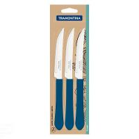 Conjunto De Facas Para Churrasco Leme Com Lâminas Em Aço Inox E Cabo Azul Oceano 3 Peças - 2