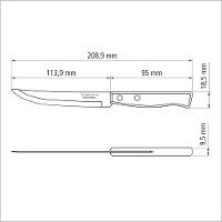 Faca Para Churrasco Tradicional Com Lâmina Em Aço Inox E Cabo Em Madeira Natural 5" - 5