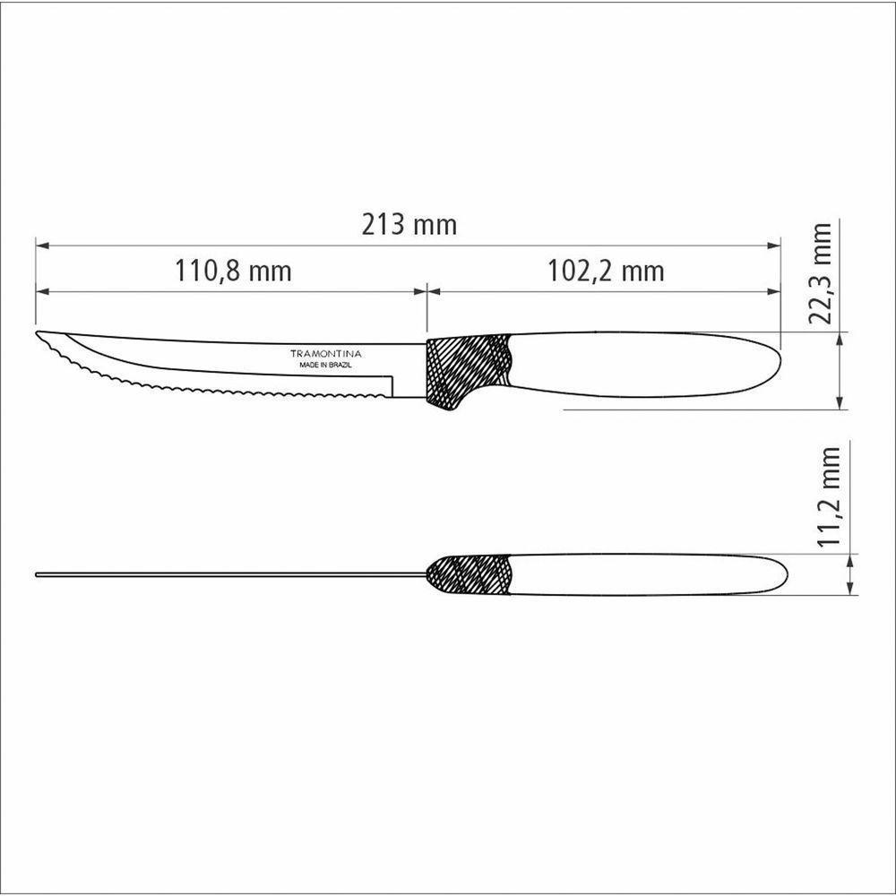 Conjunto De Facas Para Churrasco Ipanema Com Lâminas Em Aço Inox E Cabos De Polipropileno - 3