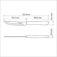 Faca Para Churrasco Leme Com Lâmina Em Aço Inox E Cabo De Polipropileno Vermelho 4" - 2