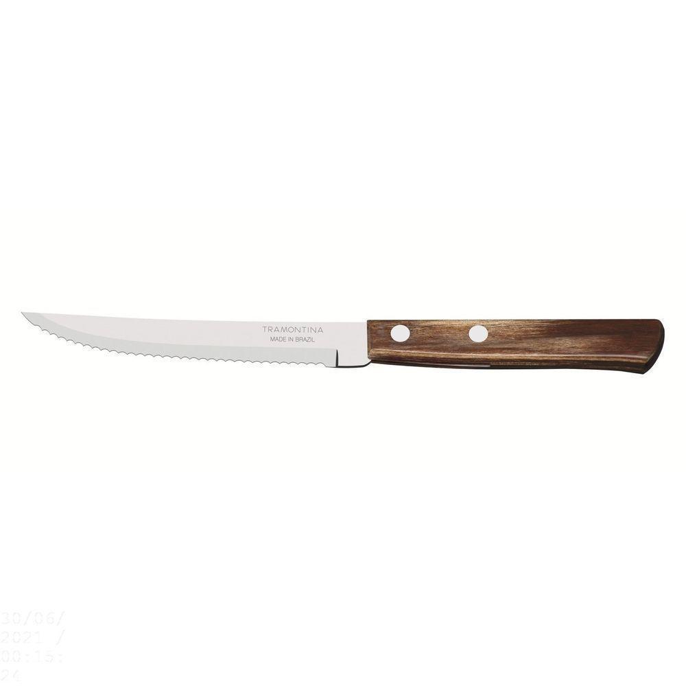 Faca Para Churrasco 5" Tramontina Em Aço Inox E Cabo Em Madeira Polywood Castanho Tramontina - 1