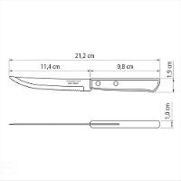 Faca Para Churrasco 5" Tramontina Em Aço Inox E Cabo Em Madeira Polywood Castanho Tramontina - 4