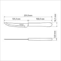 Faca Para Churrasco Leme Com Lâmina Em Aço Inox E Cabo De Polipropileno Azul Oceano 4" - 2
