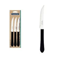 Conjunto De Facas Para Churrasco Leme Com Lâminas Em Aço Inox E Cabo Preto 3 Peças - 1