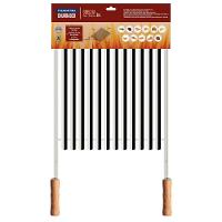 Grelha Tramontina Churrasco Em Aço Inox Com Cabo De Madeira Natural 50x41 Cm Tramontina