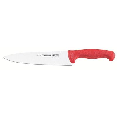 Faca Para Carne 10" Tramontina Profissional Em Aço Inox E Cabo Vermelho Tramontina