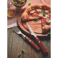 Jogo De Talheres Para Churrasco Em Aço Inox E Cabo Vermelho Polywood 12 Peças - Faca 4" - 2