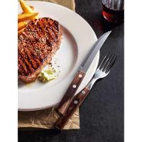 Jogo De Talheres Para Churrasco Em Aço Inox Com Cabo Castanho Polywood 12 Peças - 6