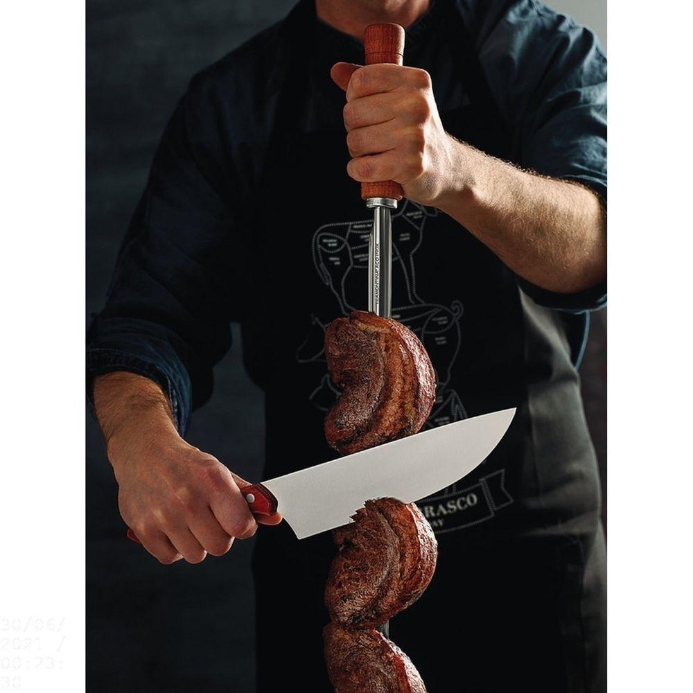 Espeto Para Churrasco Tramontina Com Lâmina Em Aço Inox E Cabo De Madeira 65 Cm Tramontina - 5