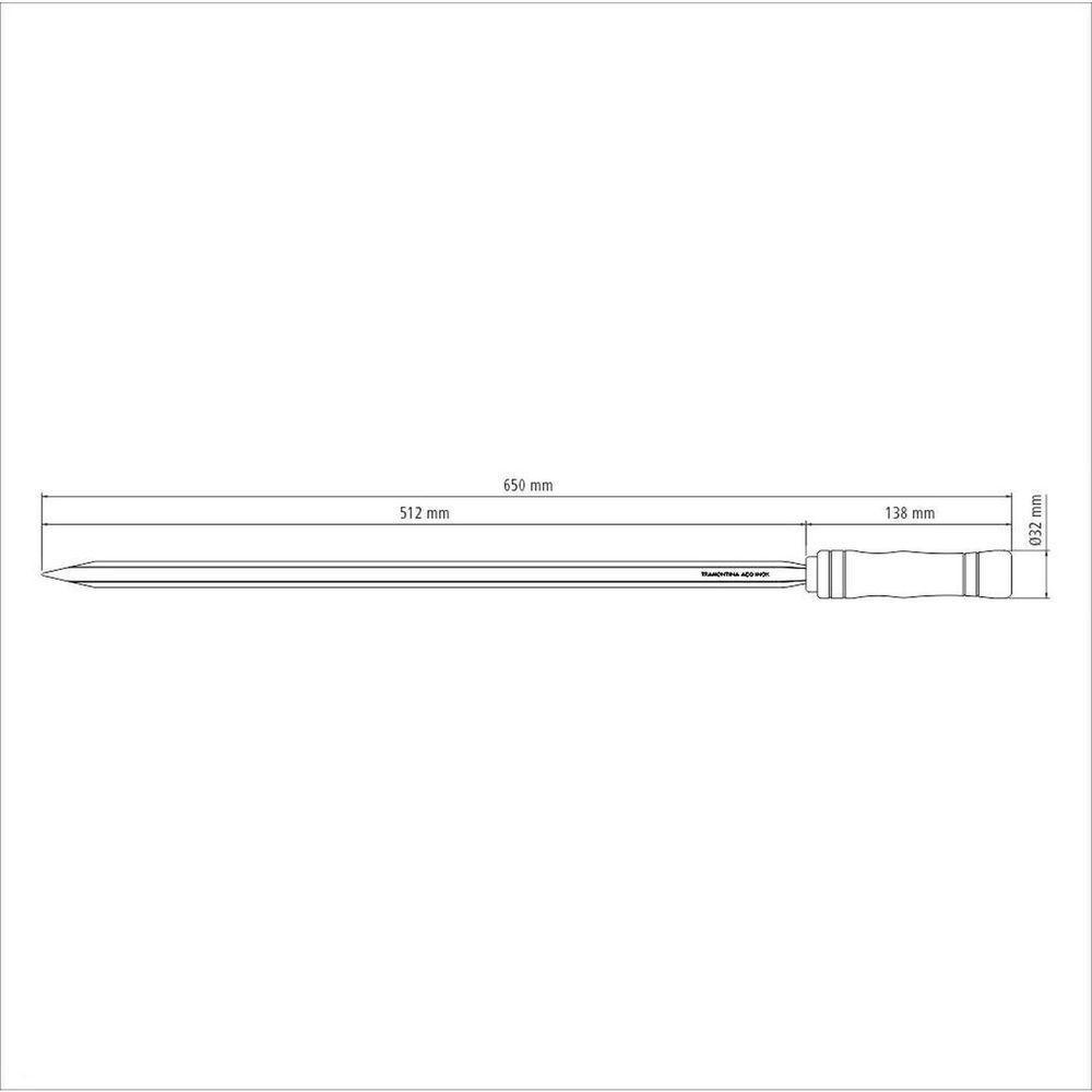 Espeto Para Churrasco Tramontina Com Lâmina Em Aço Inox E Cabo De Madeira 65 Cm Tramontina - 6