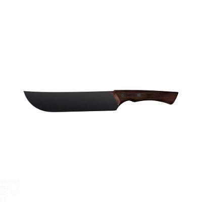 Faca Para Carne Churrasco Black Com Lâmina Em Aço Inox Escurecido E Cabo De Madeira 8"