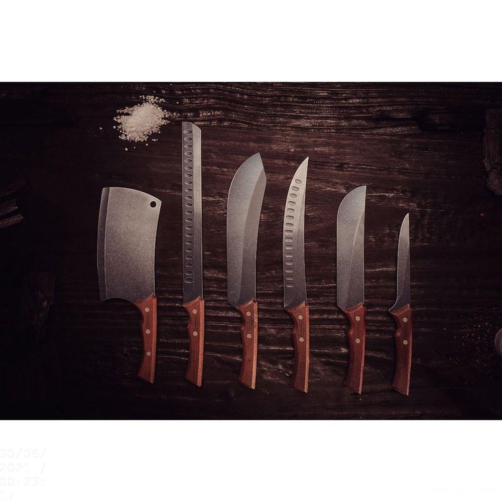 Faca Para Carne Churrasco Black Com Lâmina Em Aço Inox Escurecido E Cabo De Madeira 10" - 2