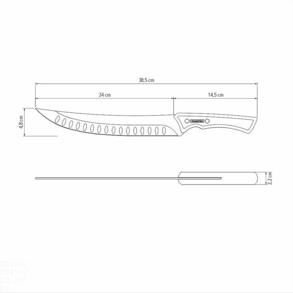 Faca Para Carne Churrasco Black Com Lâmina Em Aço Inox Escurecido E Cabo De Madeira 10" - 5