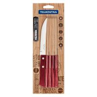 Conjunto De Facas Para Churrasco 5" 6 Peças Em Aço Inox E Cabos Madeira Polywood Vermelho - 2