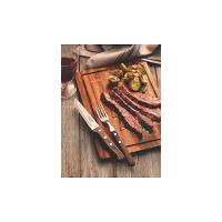 Jogo De Talheres Jumbo Churrasco Lâminas Aço Inox Madeira Polywood Castanho 12 Peças - 2