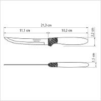 Faca Para Churrasco Ipanema Com Lâmina Em Aço Inox E Cabo De Polipropileno Preto 5" - 4