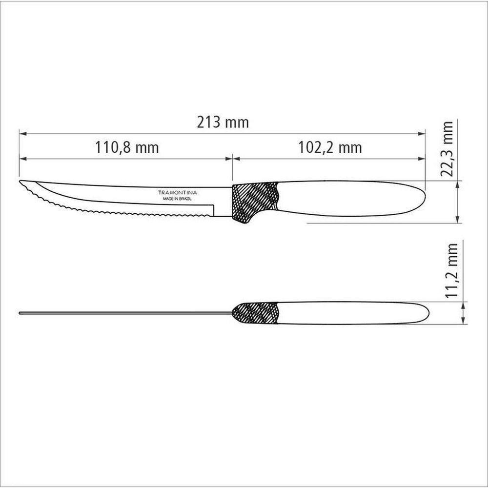 Faca Para Churrasco Ipanema Com Lâmina Em Aço Inox E Cabo De Polipropileno Azul 5" - 2