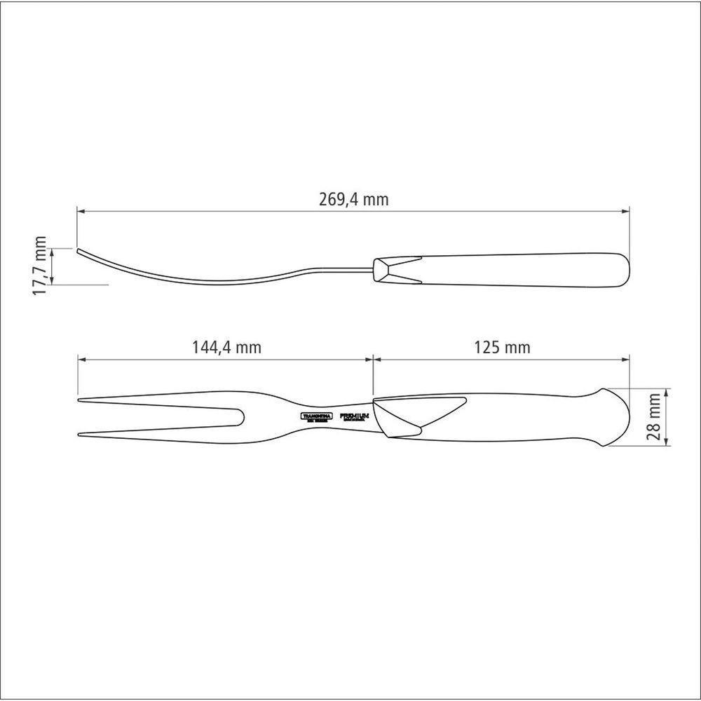 Garfo Trinchante Tramontina Premium Com Lâmina Em Aço Inox E Cabo De Polipropileno Branco Tramontina - 3