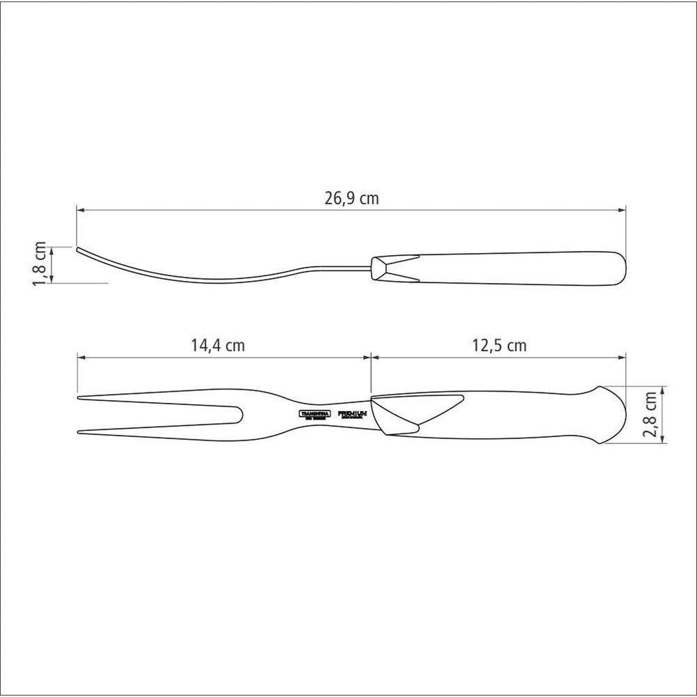 Garfo Trinchante Tramontina Premium Com Lâmina Em Aço Inox E Cabo De Polipropileno Branco Tramontina - 4